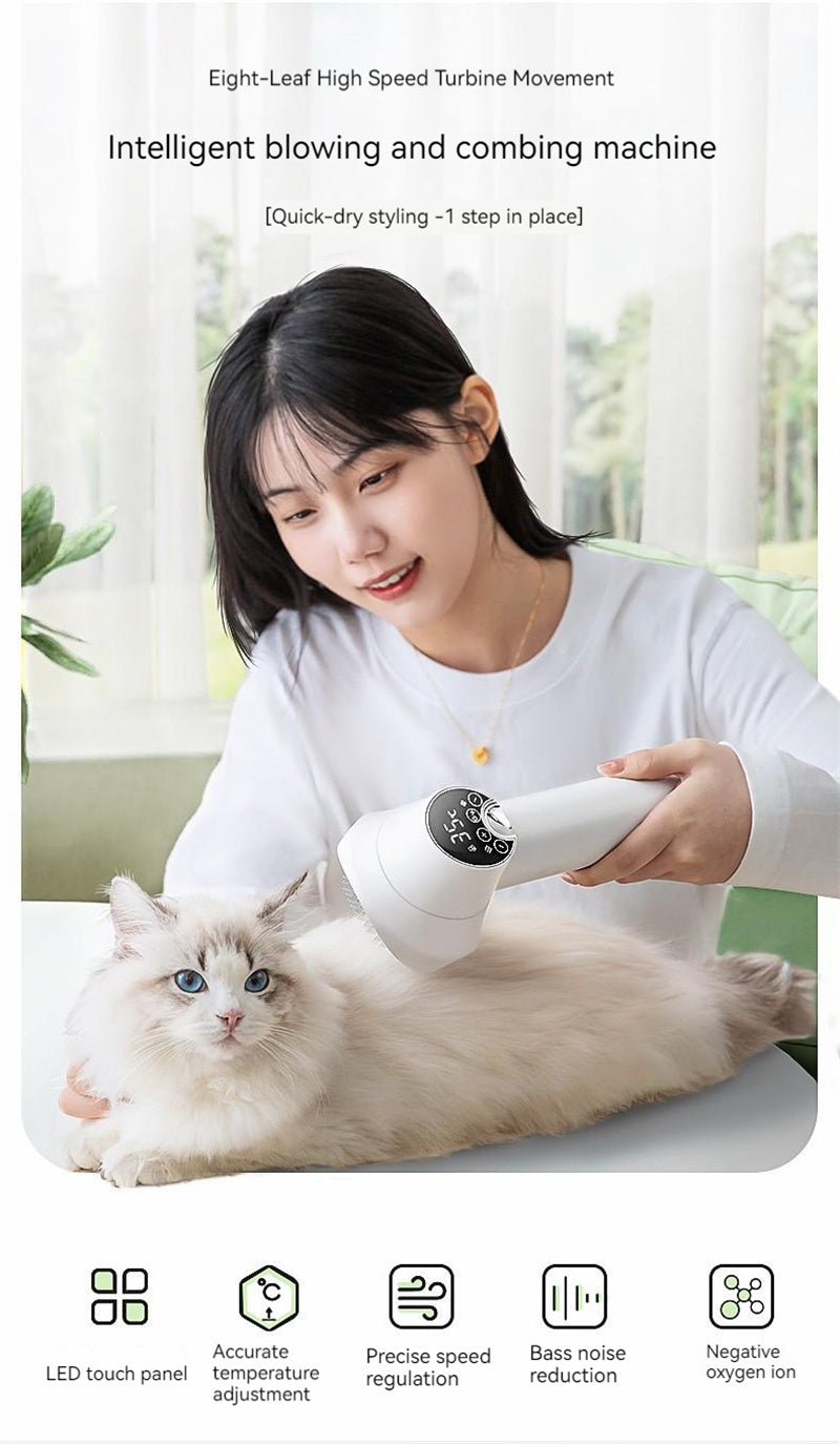 Smart Pet Hair Dryer – Silent & Safe Hund- und Katzen-Grooming Tool, Trocken- & Bürsten-Kombination, Premium Haustierpflege - 4every1shop.de