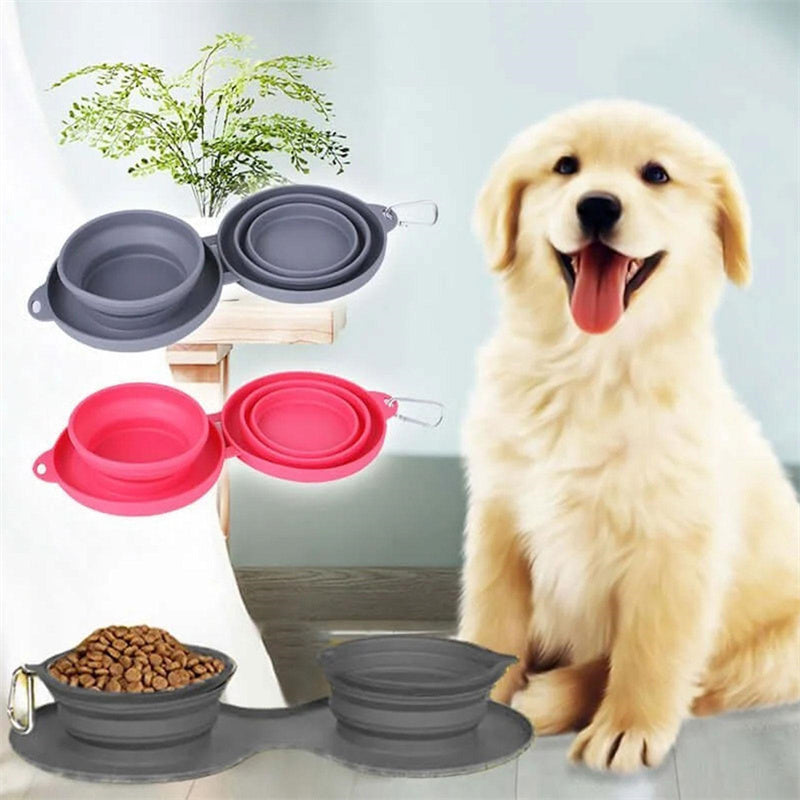Faltbare Doppel-Schüssel für Hunde – Futter & Wasser unterwegs, leicht & praktisch - 4every1shop.de