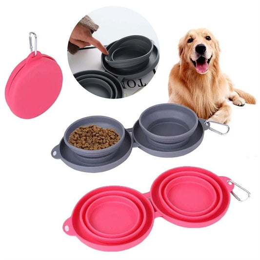 Faltbare Doppel-Schüssel für Hunde – Futter & Wasser unterwegs, leicht & praktisch - 4every1shop.de